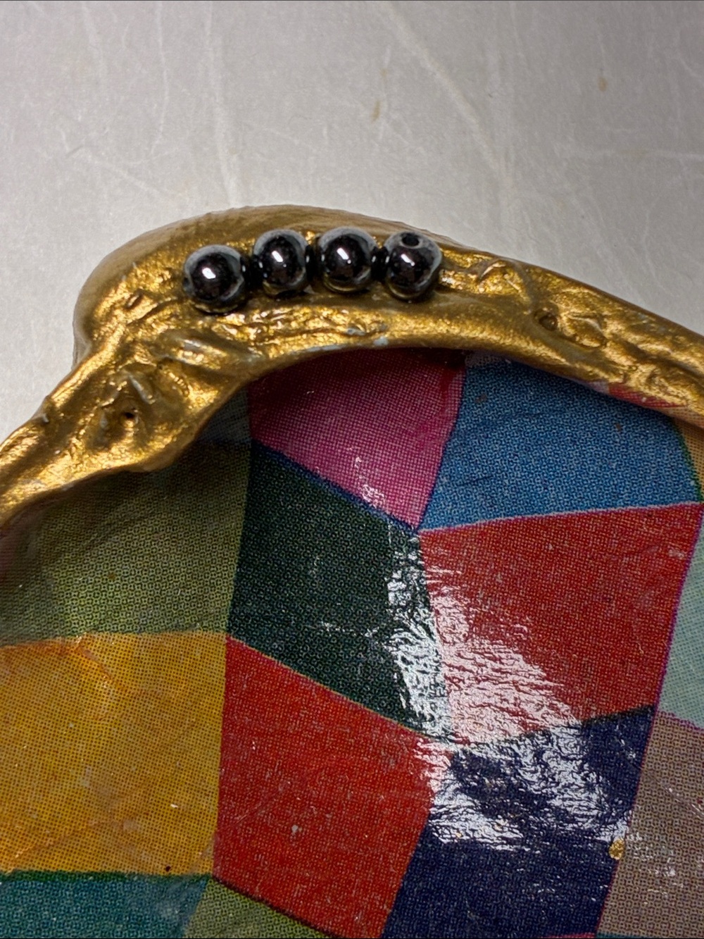 Colorblock Enamel Statement Brooch - Multicolor - Picture 4 of 5